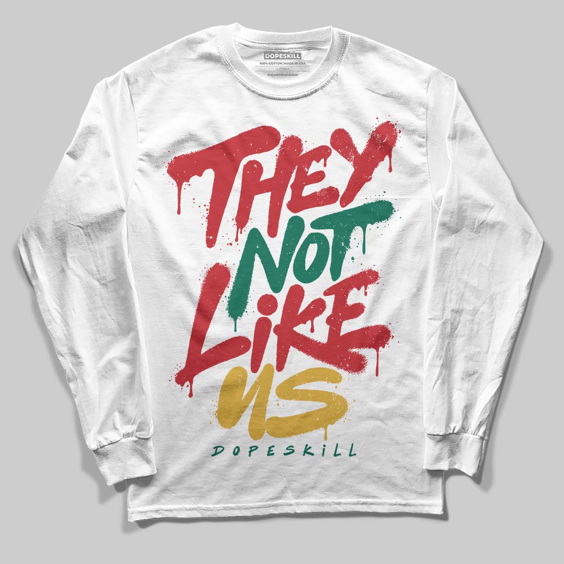 Jordan 3 Mexico 'El Vuelo' DopeSkill T-Shirt Long Sleeve T-Shirt They Not Like Us Graphic Streetwear - White 