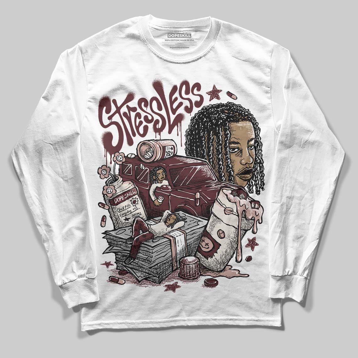 Jordan 11 “China” DopeSkill Long Sleeve T-Shirt Stressless Graphic Streetwear - White