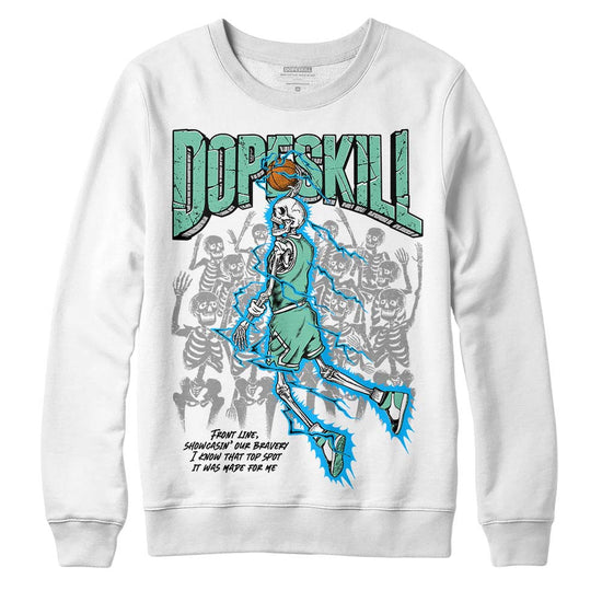 Jordan 1 High OG Green Glow DopeSkill Sweatshirt Thunder Dunk Graphic Streetwear - White