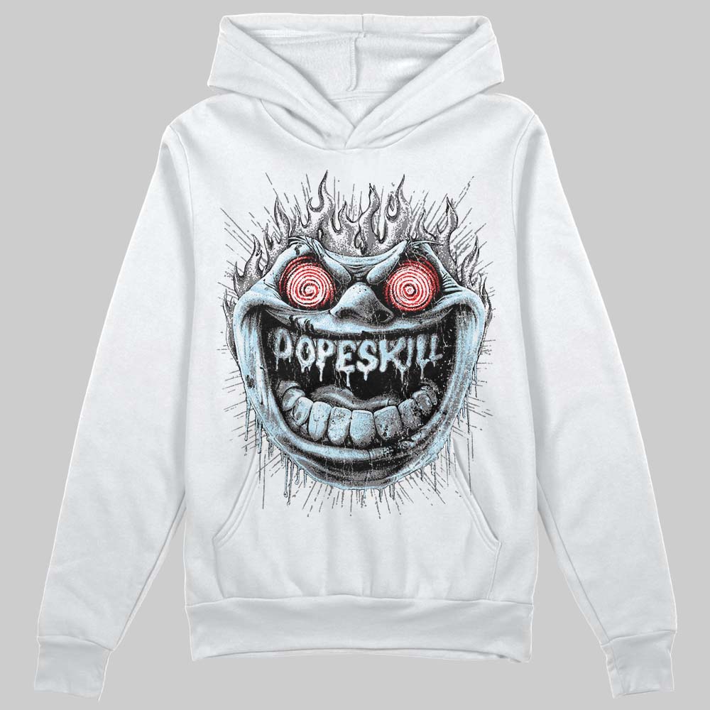 Grey Sneakers DopeSkill Hoodie Sweatshirt Hellfire Graphic Streetwear - White 