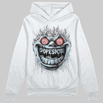 Grey Sneakers DopeSkill Hoodie Sweatshirt Hellfire Graphic Streetwear - White 