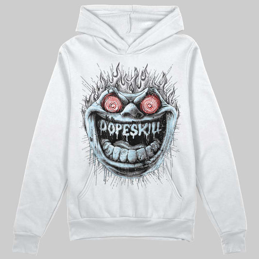 Grey Sneakers DopeSkill Hoodie Sweatshirt Hellfire Graphic Streetwear - White 