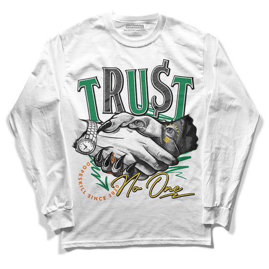 Green Sneakers DopeSkill Long Sleeve T-Shirt Trust No One Graphic Streetwear - White 