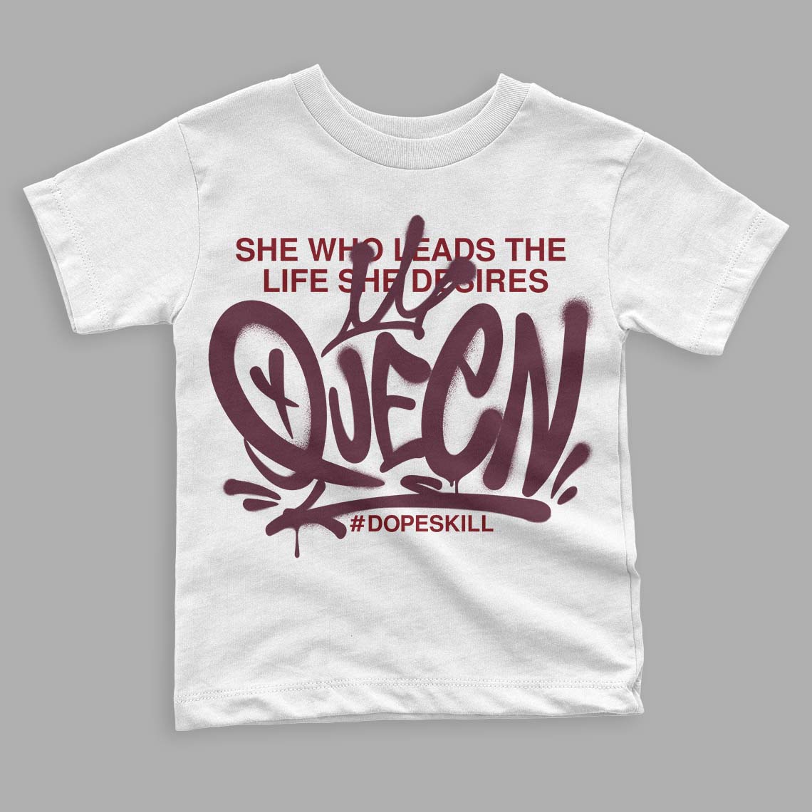 Jordan 5 Retro Burgundy (2023) DopeSkill Toddler Kids T-shirt Queen Graphic Streetwear - White 