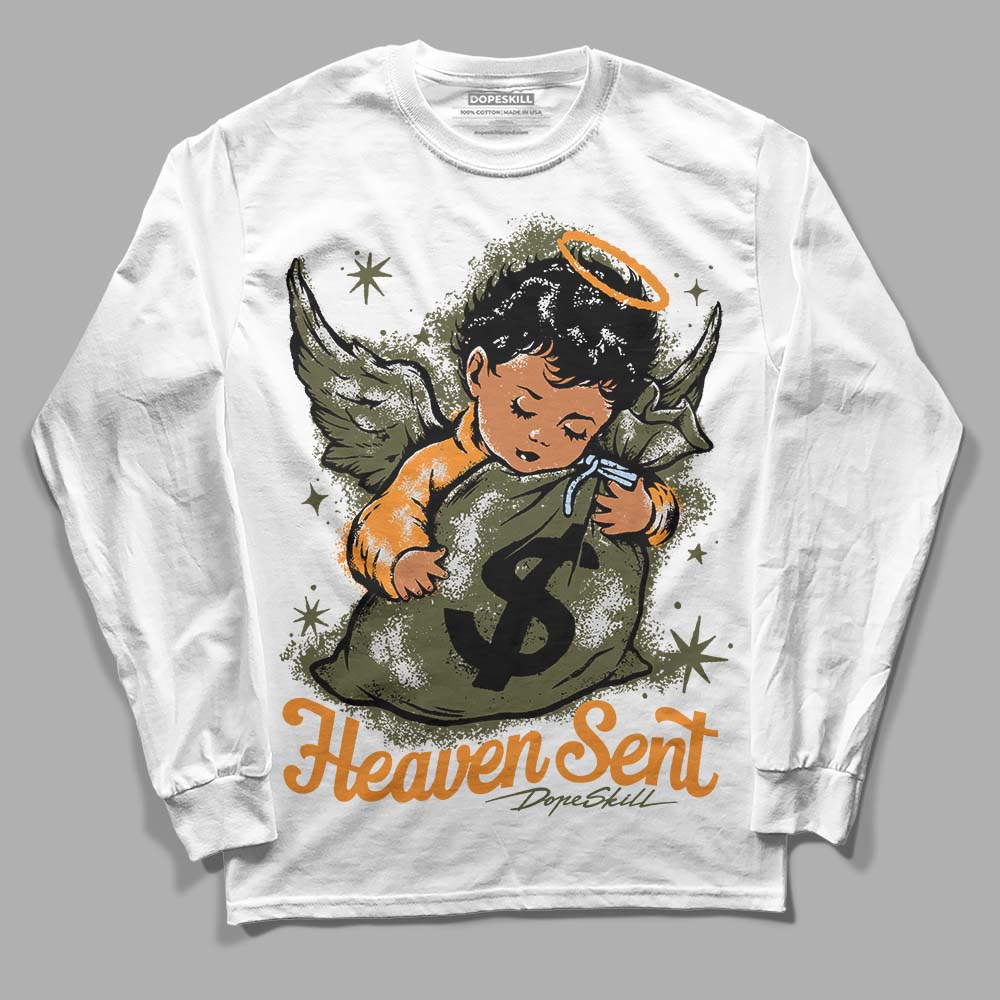 Jordan 5 "Olive" DopeSkill Long Sleeve T-Shirt Heaven Sent Graphic Streetwear - White