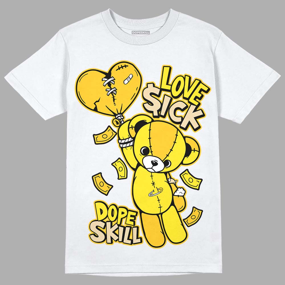 Jordan 4 Retro “Vivid Sulfur” DopeSkill T-Shirt Love Sick Graphic Streetwear - White 