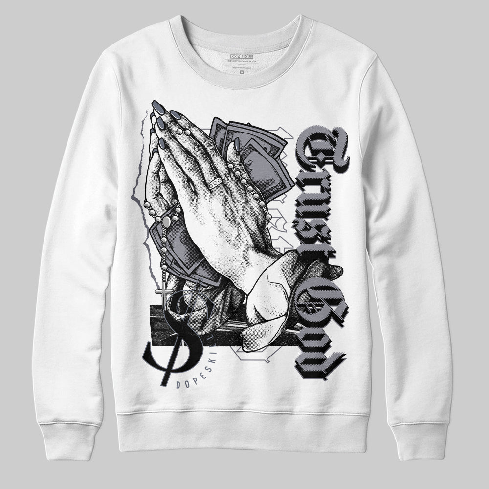 Jordan 14 Retro 'Stealth' DopeSkill Sweatshirt Trust God Graphic Streetwear - White