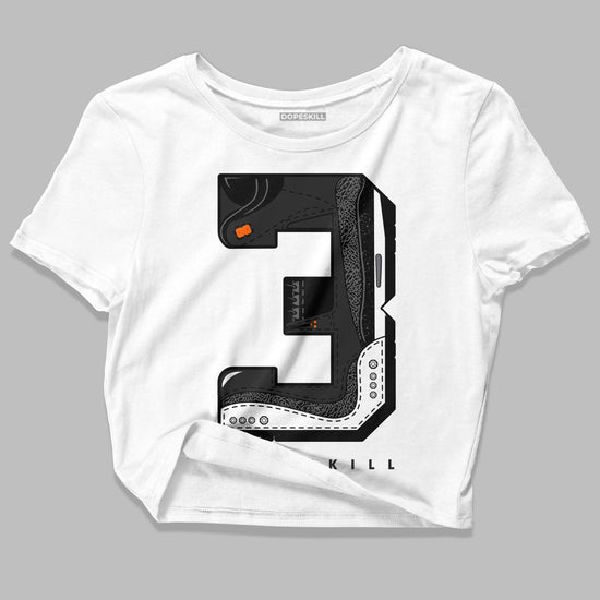 Jordan 3 Retro 'Fear Pack' DopeSkill Women's Crop Top No.3 Graphic Streetwear - White