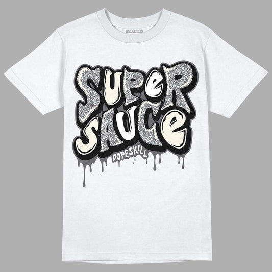 Jordan 1 Retro Low OG Black Cement DopeSkill T-Shirt Super Sauce Graphic Streetwear - White