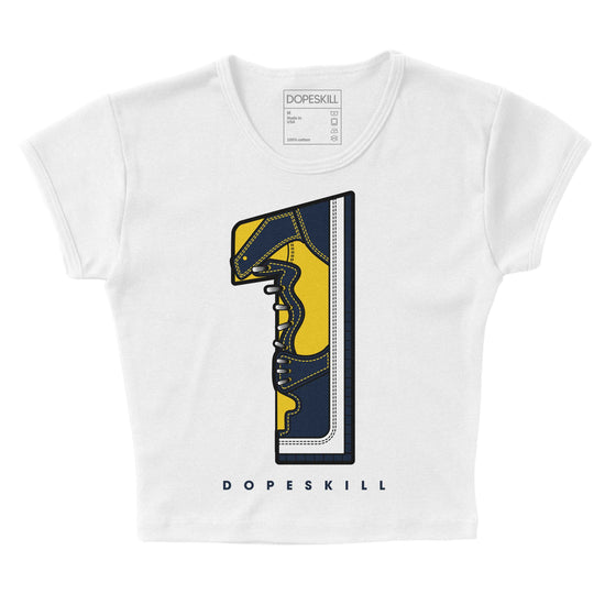 Dunk Low Vintage “Michigan” DopeSkill Women's Crop Top No.1 Graphic Streetwear - White