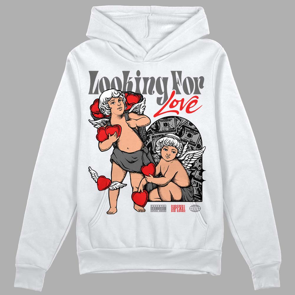 Grey Sneakers DopeSkill Hoodie Sweatshirt Looking For Love Graphic Streetwear - White