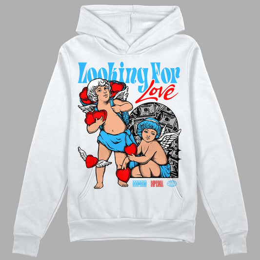 Jordan 2 Low "University Blue" DopeSkill Hoodie Sweatshirt Looking For Love Graphic Streetwear - White