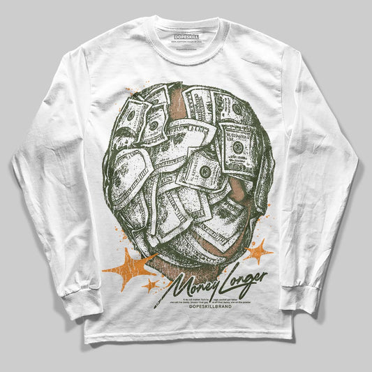Olive Sneakers DopeSkill Long Sleeve T-Shirt Money Longer Graphic Streetwear - White