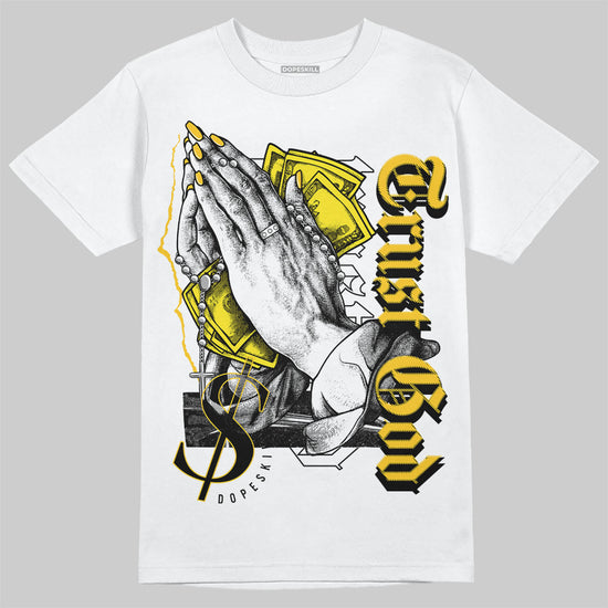 Jordan 4 Retro “Vivid Sulfur” DopeSkill T-Shirt Trust God Graphic Streetwear - WHite 