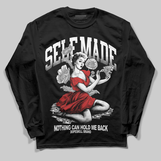 Black and White Sneakers DopeSkill Long Sleeve T-Shirt Self Made Graphic Streetwear - Black