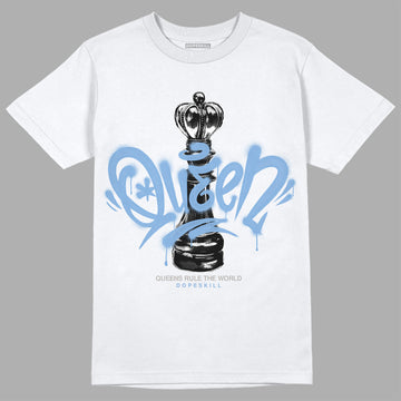 Jordan 5 Retro University Blue DopeSkill T-Shirt Queen Chess Graphic Streetwear - White