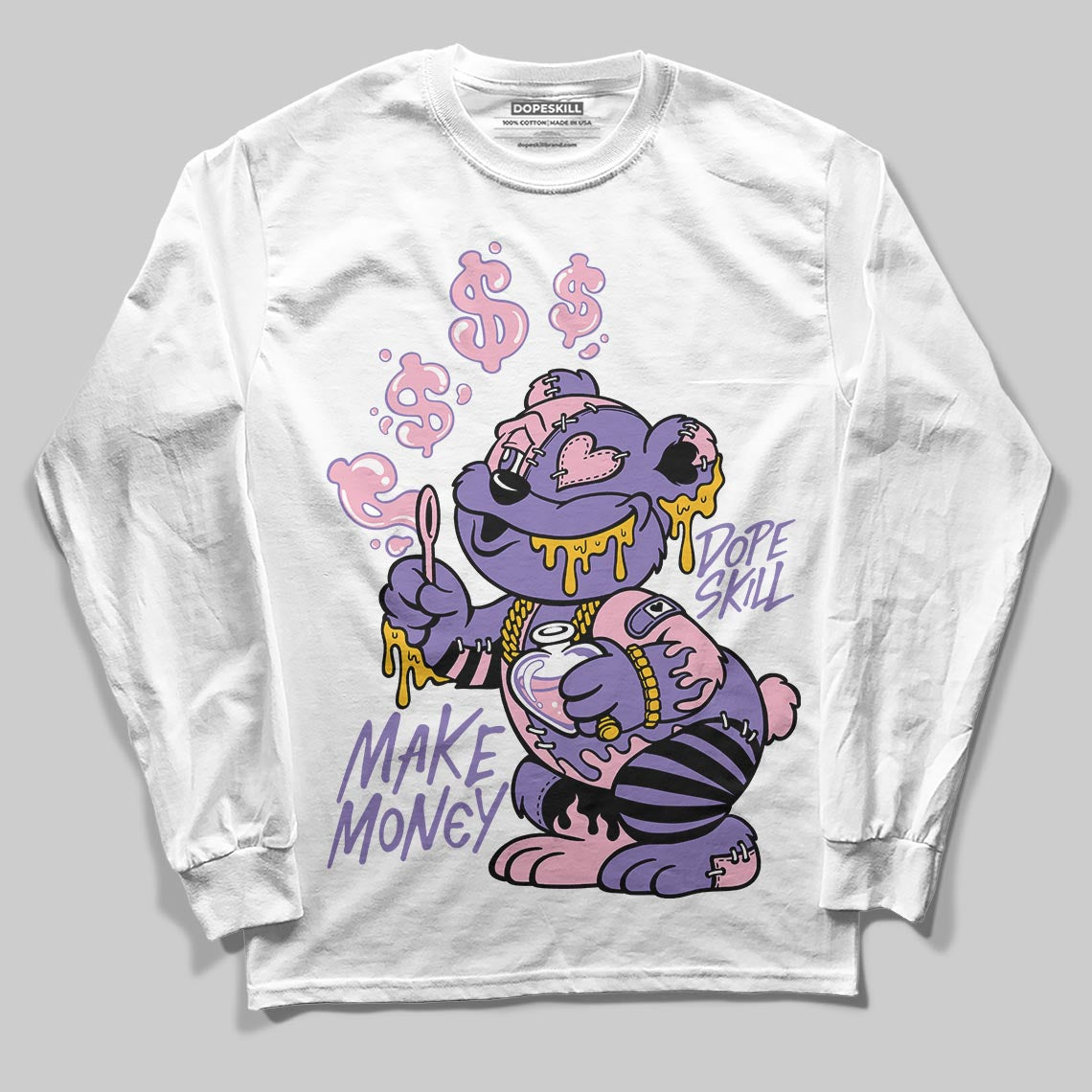 Jordan 11 "Mojave" DopeSkill Long Sleeve T-Shirt Make Money Graphic Streetwear - White