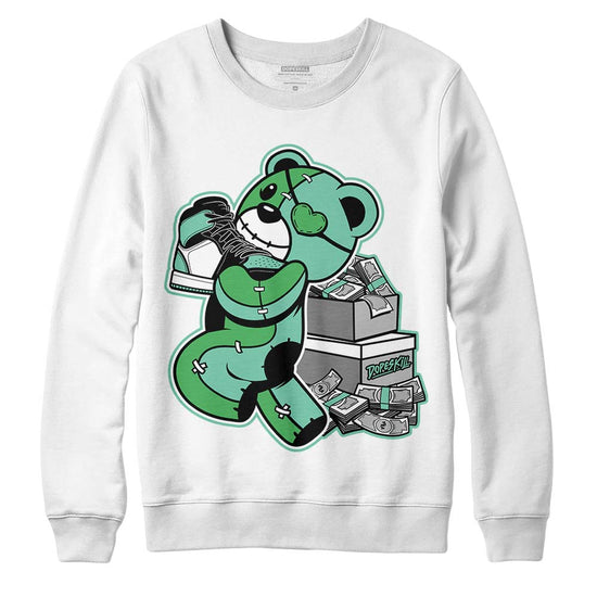 Jordan 1 High OG Green Glow DopeSkill Sweatshirt Bear Steals Sneaker Graphic Streetwear - White 