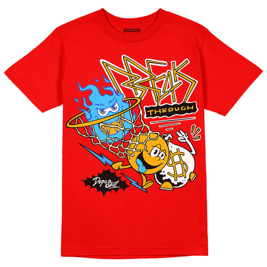 Red Sneakers DopeSkill Red T-Shirt Break Through Graphic Streetwear