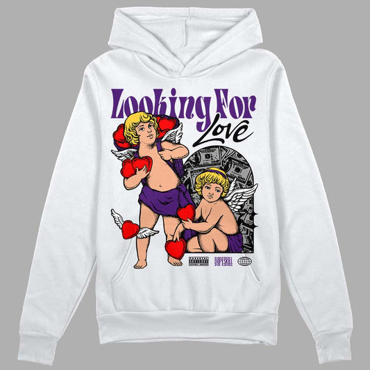 Jordan 12 "Field Purple" DopeSkill Hoodie Sweatshirt Looking For Love Graphic Streetwear - White