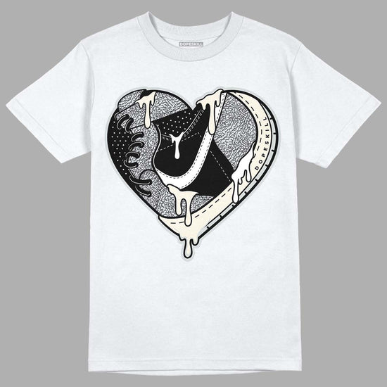 Jordan 1 Retro Low OG Black Cement DopeSkill T-Shirt Heart Jordan 1 Graphic Streetwear - White