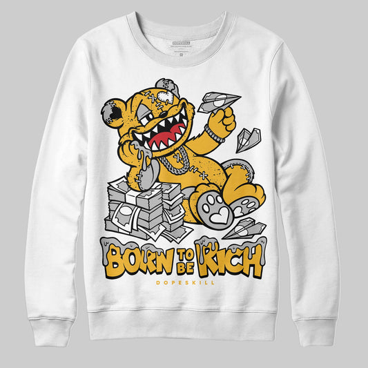 Jordan 5 'Tokyo' DopeSkill Sweatshirt Born To Be Rich Graphic Streetwear - White
