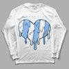 Jordan 9 Powder Blue DopeSkill Long Sleeve T-Shirt Slime Drip Heart Graphic Streetwear - White