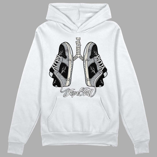 Jordan 1 Retro Low OG Black Cement DopeSkill Hoodie Sweatshirt Breathe Graphic Streetwear - White 