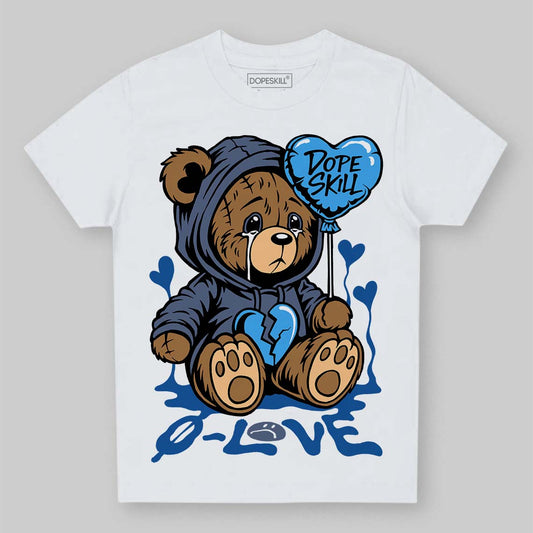 Jordan 11 Retro Low Diffused Blue DopeSkill Toddler Kids T-shirt Broken Bear Graphic Streetwear - White