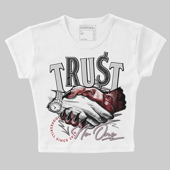 New Balance 1906R Silver Classic Crimson DopeSkill Women's Crop Top Trust No One Graphic Streetwear - White