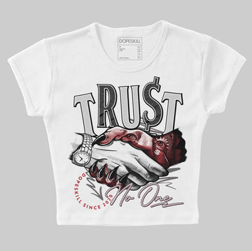 New Balance 1906R Silver Classic Crimson DopeSkill Women's Crop Top Trust No One Graphic Streetwear - White