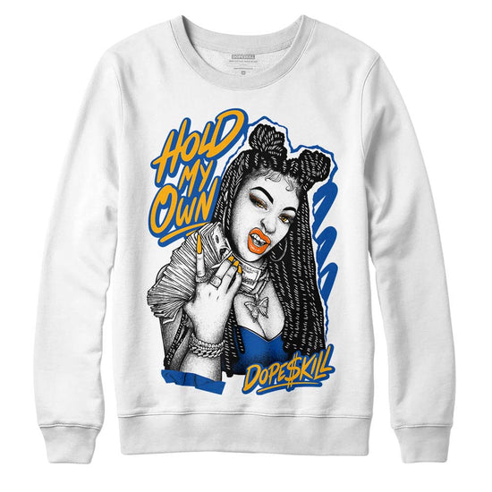 Dunk Blue Jay and University Gold DopeSkill Sweatshirt New H.M.O Graphic Streetwear - White