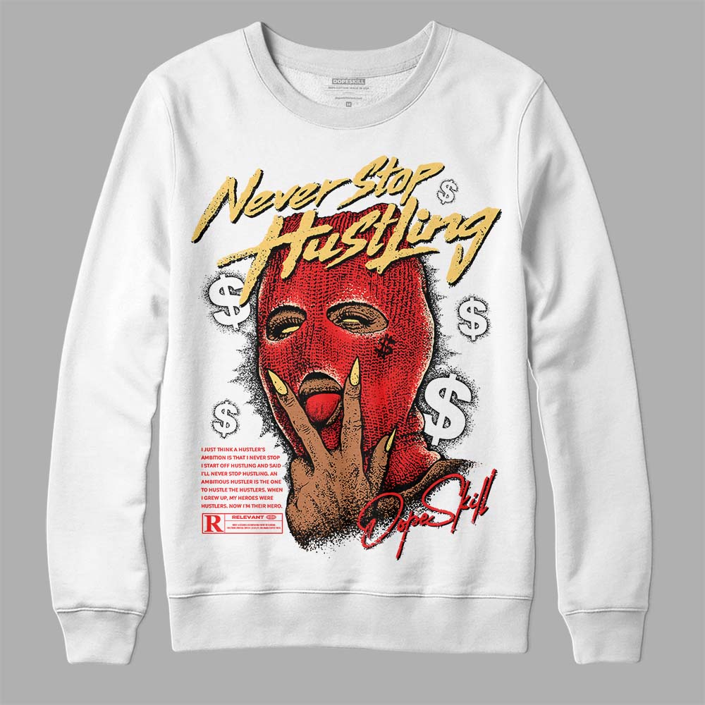 Jordan 5 "Dunk On Mars" DopeSkill Sweatshirt Never Stop Hustling Graphic Streetwear - White 
