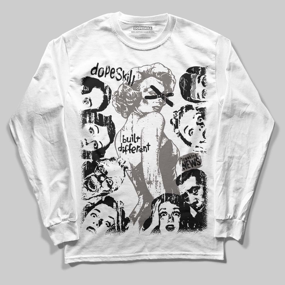 Jordan 4 Retro Cave Stone DopeSkill Long Sleeve T-Shirt Built Different Graphic Streetwear - White