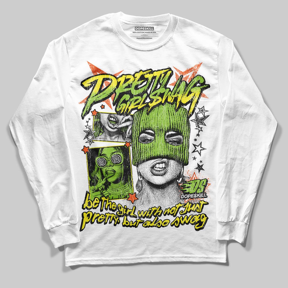 Neon Green Sneakers DopeSkill Long Sleeve T-Shirt Pretty Girl Swag Graphic Streetwear - White