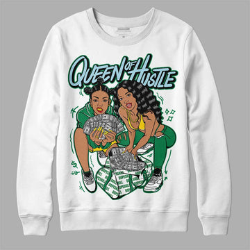 Jordan 5 “Lucky Green” DopeSkill Sweatshirt Queen Of Hustle Graphic Streetwear - White