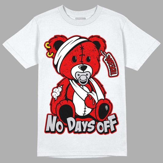 Jordan 4 Retro Red Cement DopeSkill T-Shirt Hurt Bear Graphic Streetwear - White