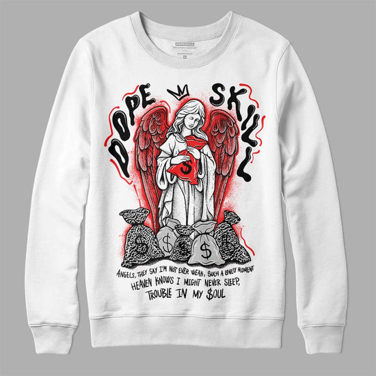 Jordan Spizike Low Bred DopeSkill Sweatshirt Angels Graphic Streetwear - White 