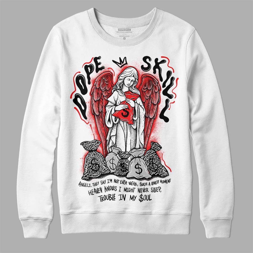 Jordan Spizike Low Bred DopeSkill Sweatshirt Angels Graphic Streetwear - White 