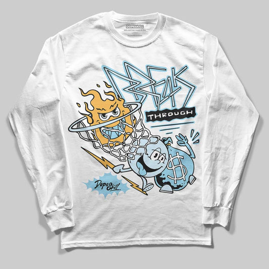 Vans Knu Stack Vintage Satin Dream Blue DopeSkill Long Sleeve T-Shirt Break Through Graphic Streetwear - White