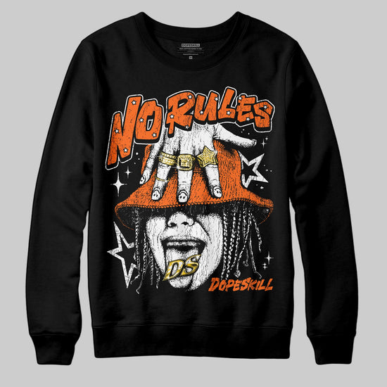 Orange Sneakers DopeSkill Sweatshirt No Rules Graphic Streetwear - Black