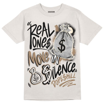 Jordan 5 SE “Sail” DopeSkill Sand T-shirt Real Ones Move In Silence Graphic Streetwear