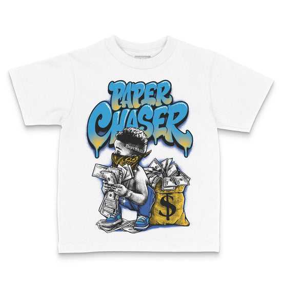 Royal Blue Sneakers DopeSkill Toddler Kids T-shirt Paper Chaser Boy Graphic Streetwear - White