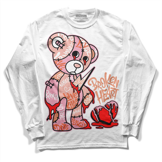 Jordan 11 Low “Legend Pink” DopeSkill Long Sleeve T-Shirt Broken Heart Graphic Streetwear - White