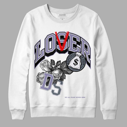 Jordan 5 Retro Low Indigo Haze DopeSkill Sweatshirt Loser Lover Graphic Streetwear - White