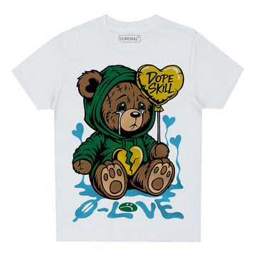 Jordan 5 “Lucky Green” DopeSkill Toddler Kids T-shirt Broken Bear Graphic Streetwear - White