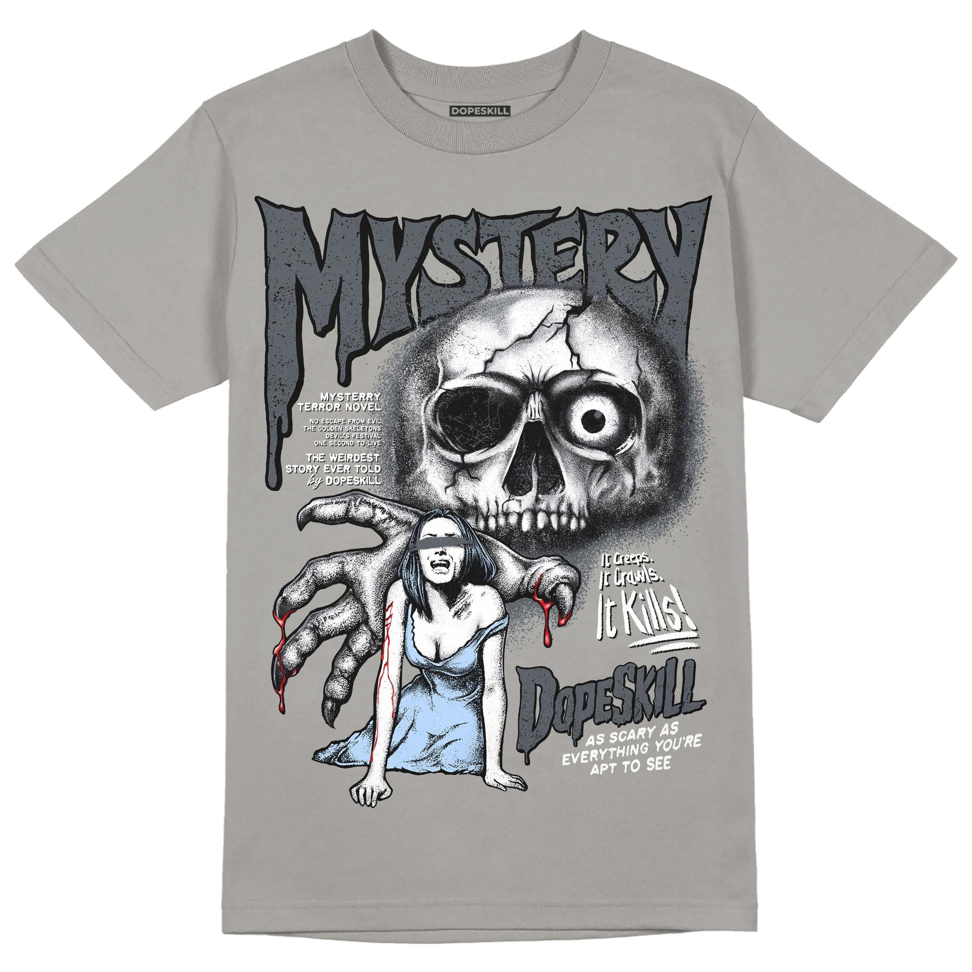 Jordan 11 Cool Grey DopeSkill Grey T-Shirt Mystery Ghostly Grasp Graphic Streetwear