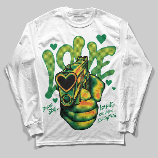 Green Sneakers DopeSkill Long Sleeve T-Shirt Love Shot Graphic Streetwear - White