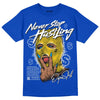 Jordan 14 “Laney” DopeSkill Varsity Royal T-Shirt Never Stop Hustling Graphic Streetwear 