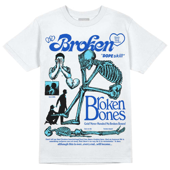 Dunk Low Argon DopeSkill T-Shirt Broken Bones Graphic Streetwear - White